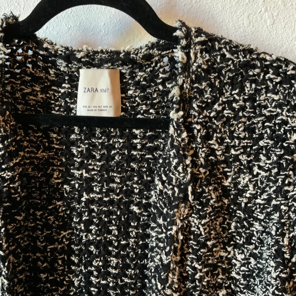 Zara Black and White Knit Jacket